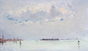 293 André Hambourg Venise, la lagune vers Murano, adjugé 5300 euros 293 André Hambourg Venise, la lagune vers Murano, adjugé 5300 euros