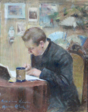 85 Maurice ELIOT Portrait de Charles Léandre dans l'atelier Adjugé 11600 85 Maurice ELIOT Portrait de Charles Léandre dans l'atelier Adjugé 11600