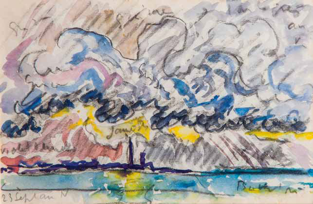 SIGNAC Phare de Gatteville (Manche), Aquarelle