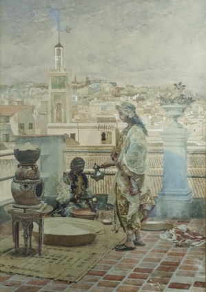 Aquarelle orientaliste de TAPIRO Y BARO présentée à la vente de Pâques Aquarelle orientaliste de TAPIRO Y BARO présentée à la vente de Pâques