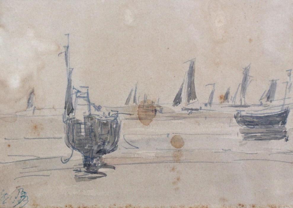 46 Barques de pêcheurs Eugène BOUDIN, Adjugé 1000 euros 46 Barques de pêcheurs Eugène BOUDIN, Adjugé 1000 euros