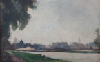 André MARE "Vue de Caen, le port Saint-Jean et Saint-Pierre; 1931" , Musée des Beaux-arts, Ville de Bernay, cliché Editions Point de vues