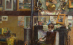 illustration : l’intérieur de l’atelier de l’artiste – pastel – collection privée