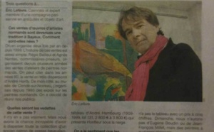 Vu dans Ouest France Calvados 29 nov 2013 : Une nouvelle vente aux enchères d'œuvres d'artistes normands a lieu dimanche à Bayeux. Décryptage avec Eric Lefèvre, expert. Vu dans Ouest France Calvados 29 nov 2013 : Une nouvelle vente aux enchères d'œuvres d'artistes normands a lieu dimanche à Bayeux. Décryptage avec Eric Lefèvre, expert.